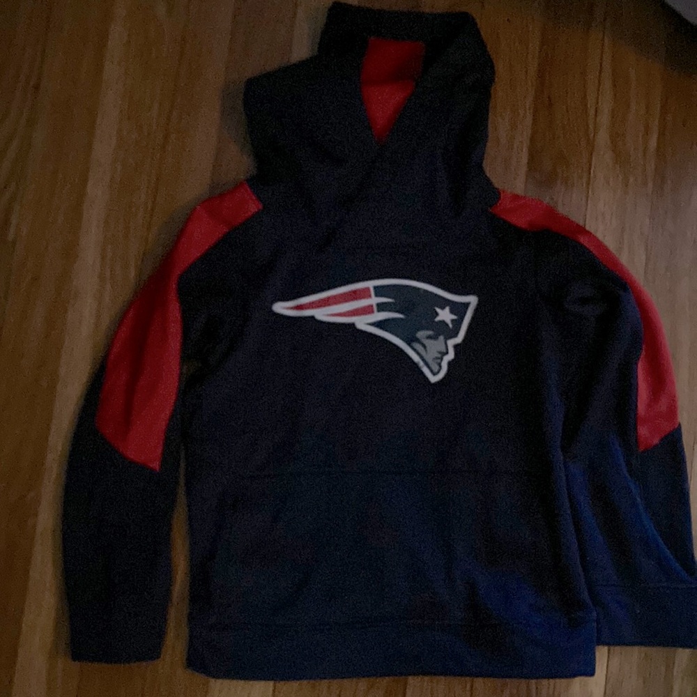 New England Patriots sweatshirt, kids size L (7). Gently used.